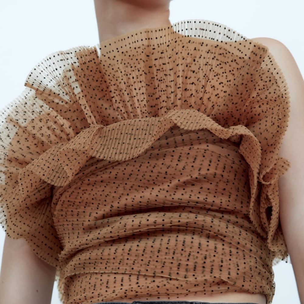 Zara Tulle Strapless Crop Top - Picture 6 of 7